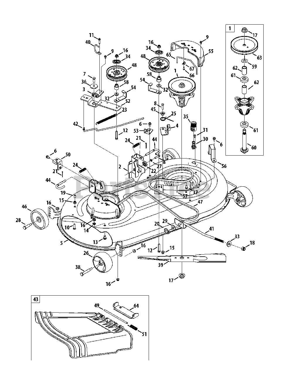Cub cadet ltx top 1040 deck parts
