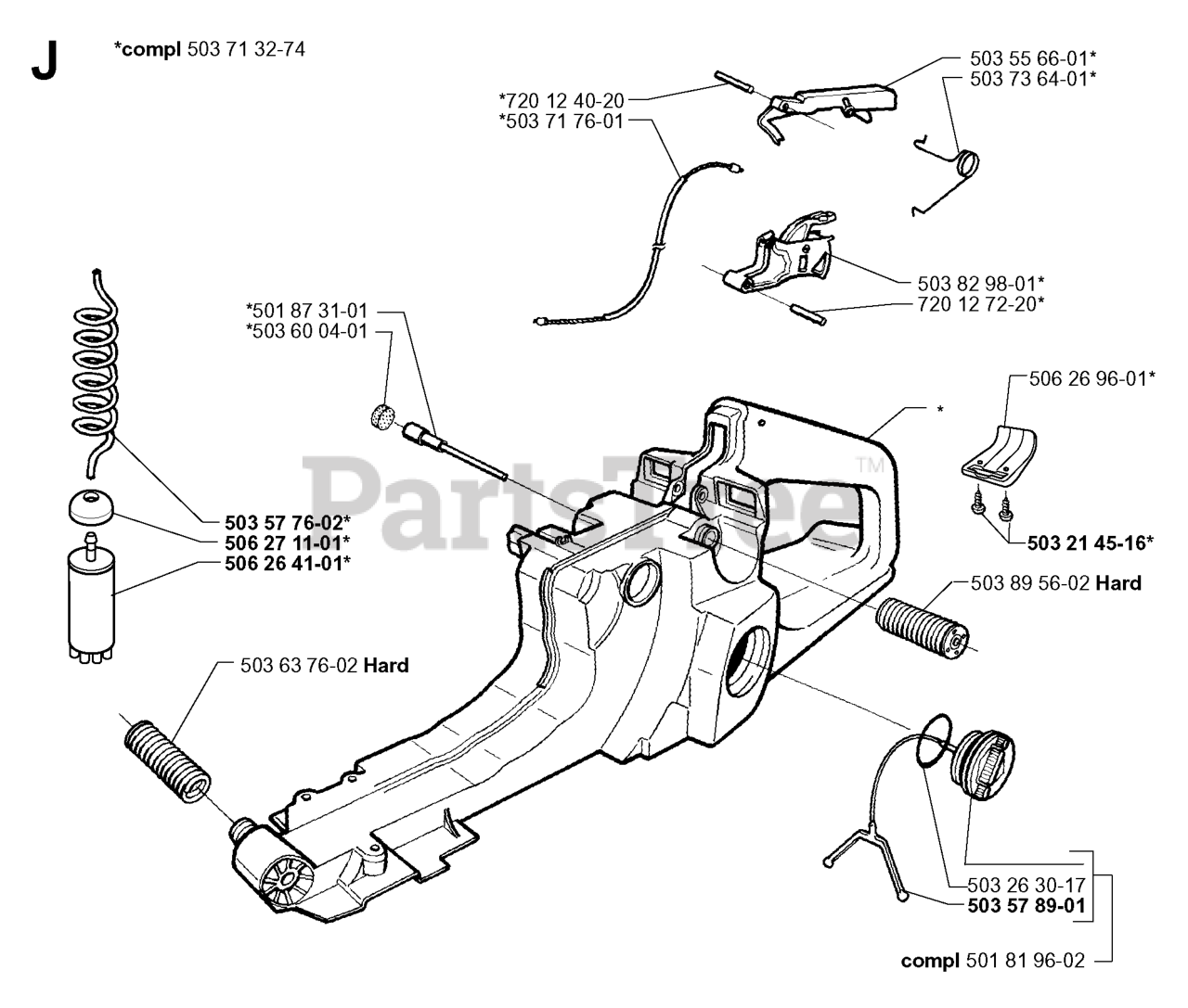 Husqvarna 371 K Husqvarna CutOff Saw (199904) FUEL TANK Parts
