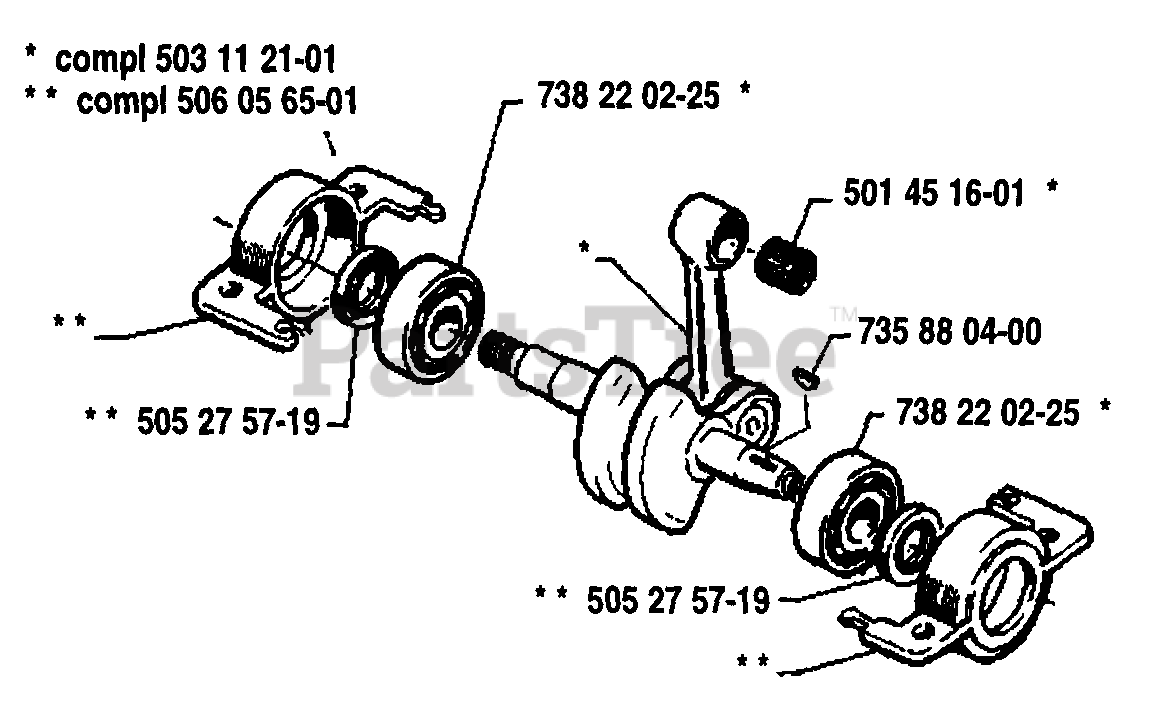 Husqvarna 45 Husqvarna Chainsaw 1987 01 Crankshaft Assembly Parts