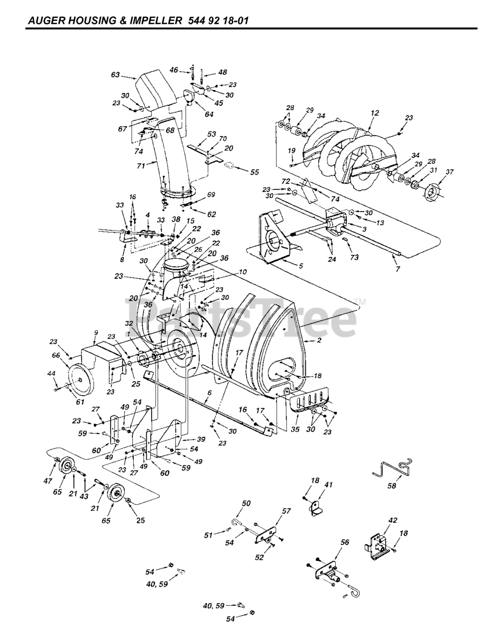 Husqvarna 544921801 Husqvarna Snow Blower Attachment (200702) AUGER