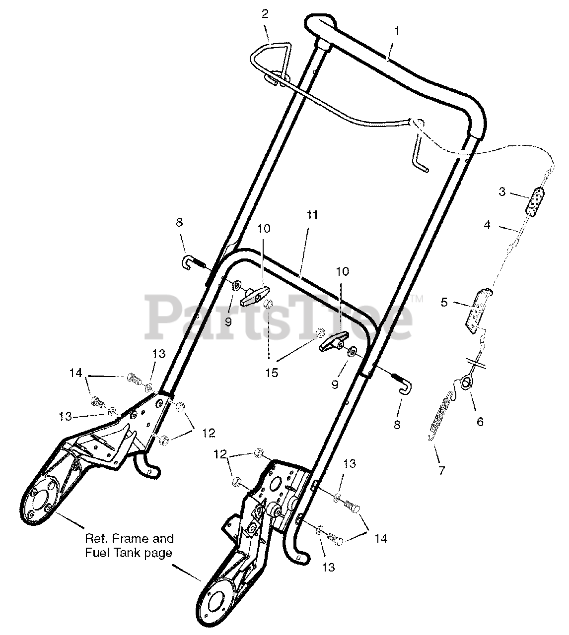 Craftsman 536.881500 Craftsman 22" Snow Thrower (2004) (Sears) Handle Assembly Parts Lookup