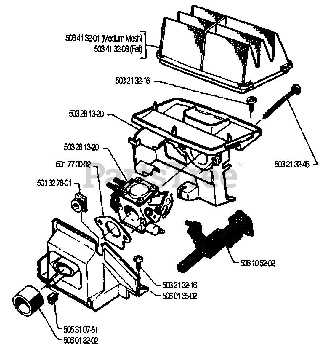 Husqvarna 40 Husqvarna Chainsaw (199006) Air Filter/Carburetor Parts