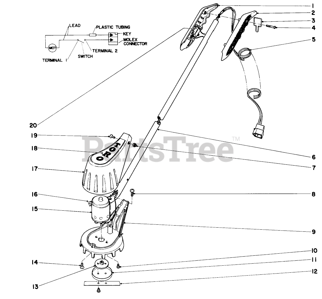 Toro 87007 Toro 12 Volt String Trimmer, Electric (SN 002000001