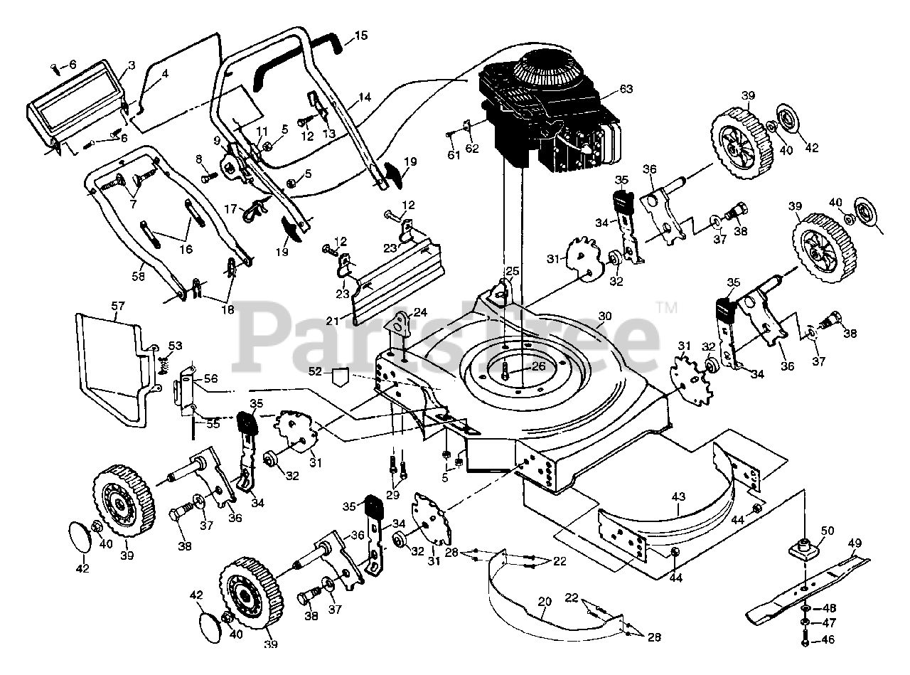 Husqvarna 51 D 954140031 B Husqvarna Walk Behind Mower 1997 12