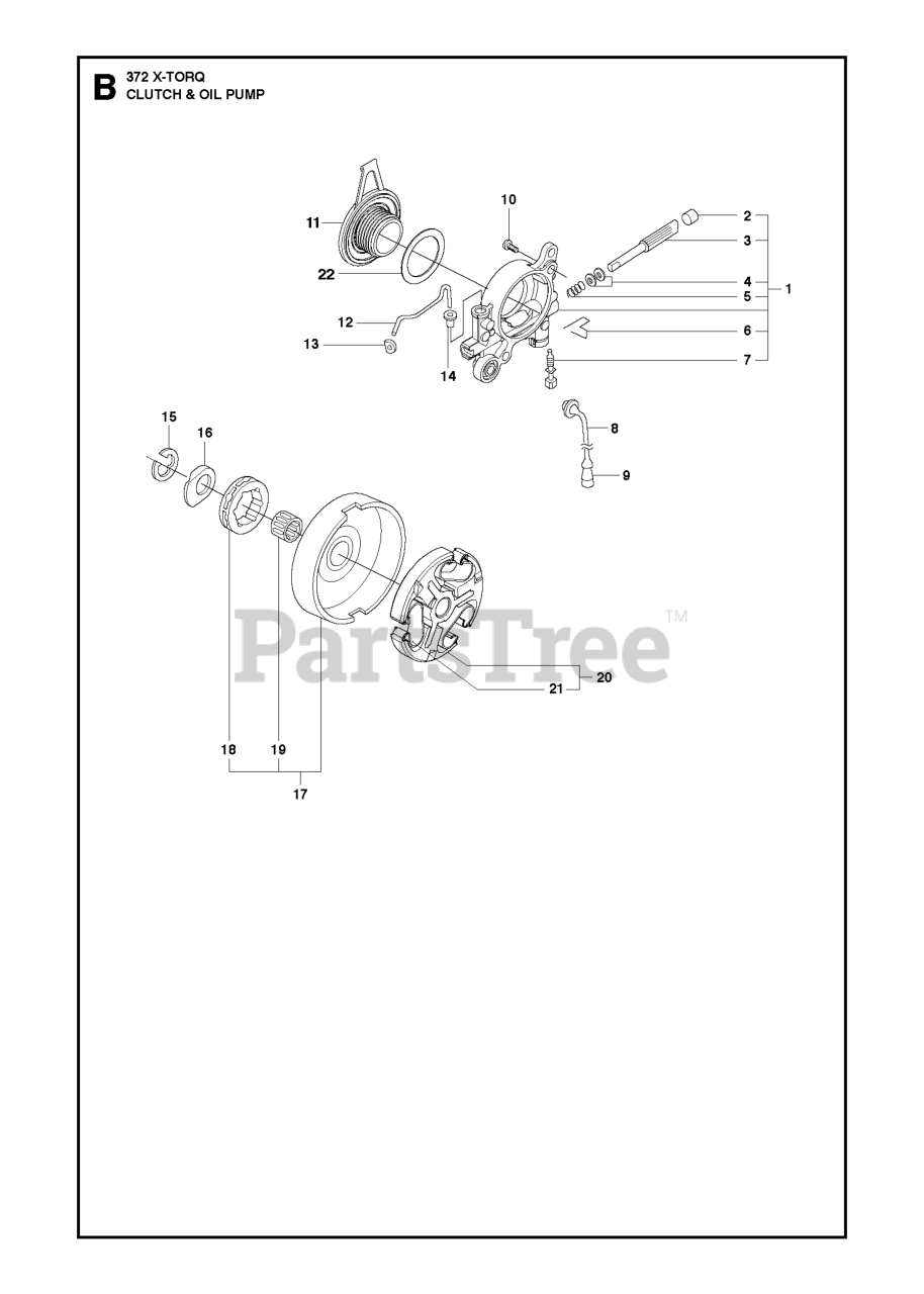 Husqvarna 372 XP/XPG XTORQ Husqvarna Chainsaw CLUTCH & OIL PUMP