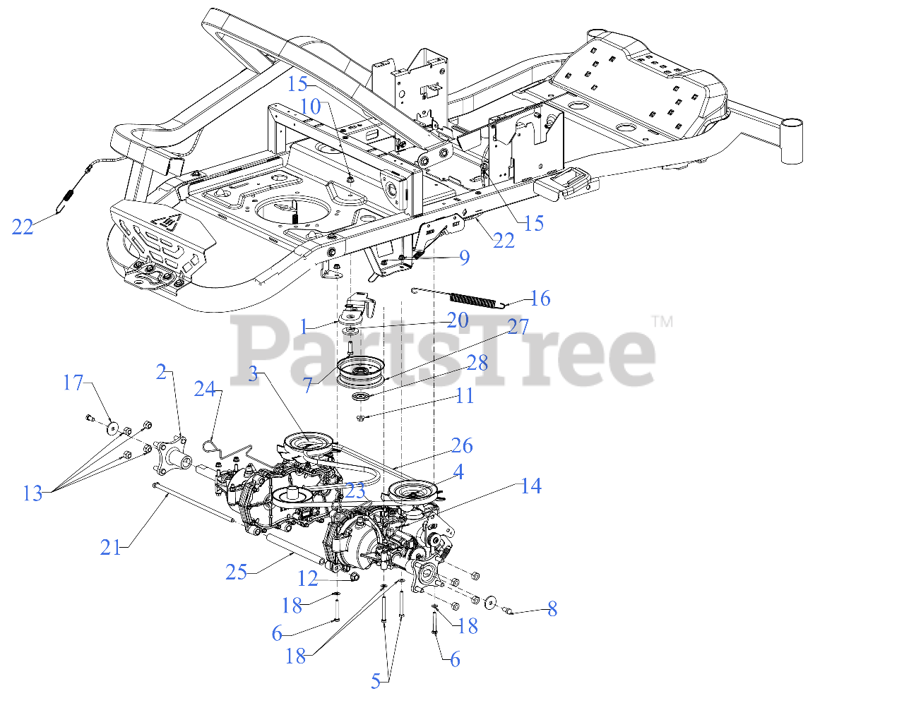 Cub cadet drive clearance belt tension spring diagram