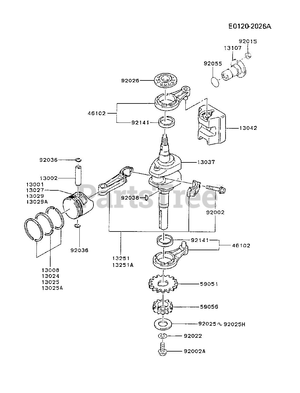 Kawasaki Fc290v Bs12 Kawasaki Engine Piston Crankshaft Parts Lookup With Diagrams Partstree