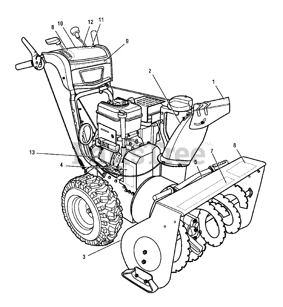 Brute 1695566 Brute 27" Snow Thrower, 11.5 Gross TP (2008) Decals