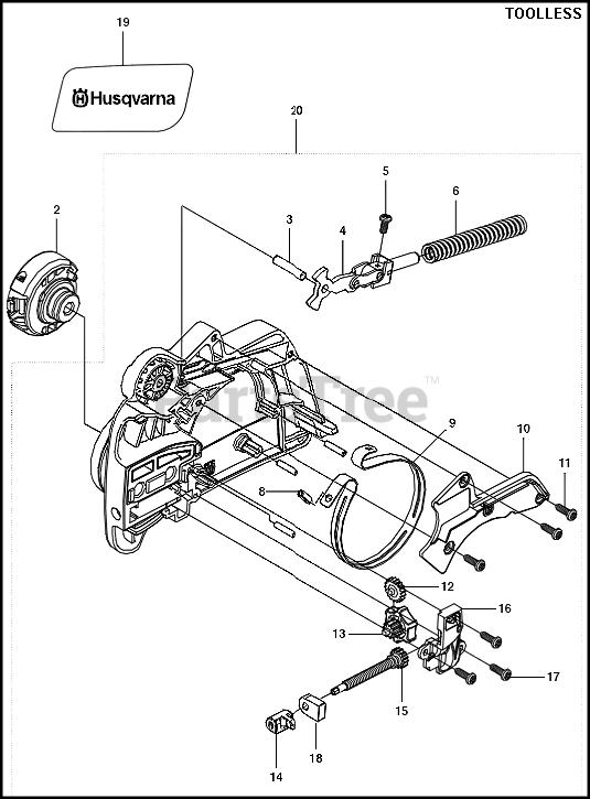 Husqvarna 120 e Mark II Husqvarna Chainsaw CHAIN BRAKE 2 Parts Lookup