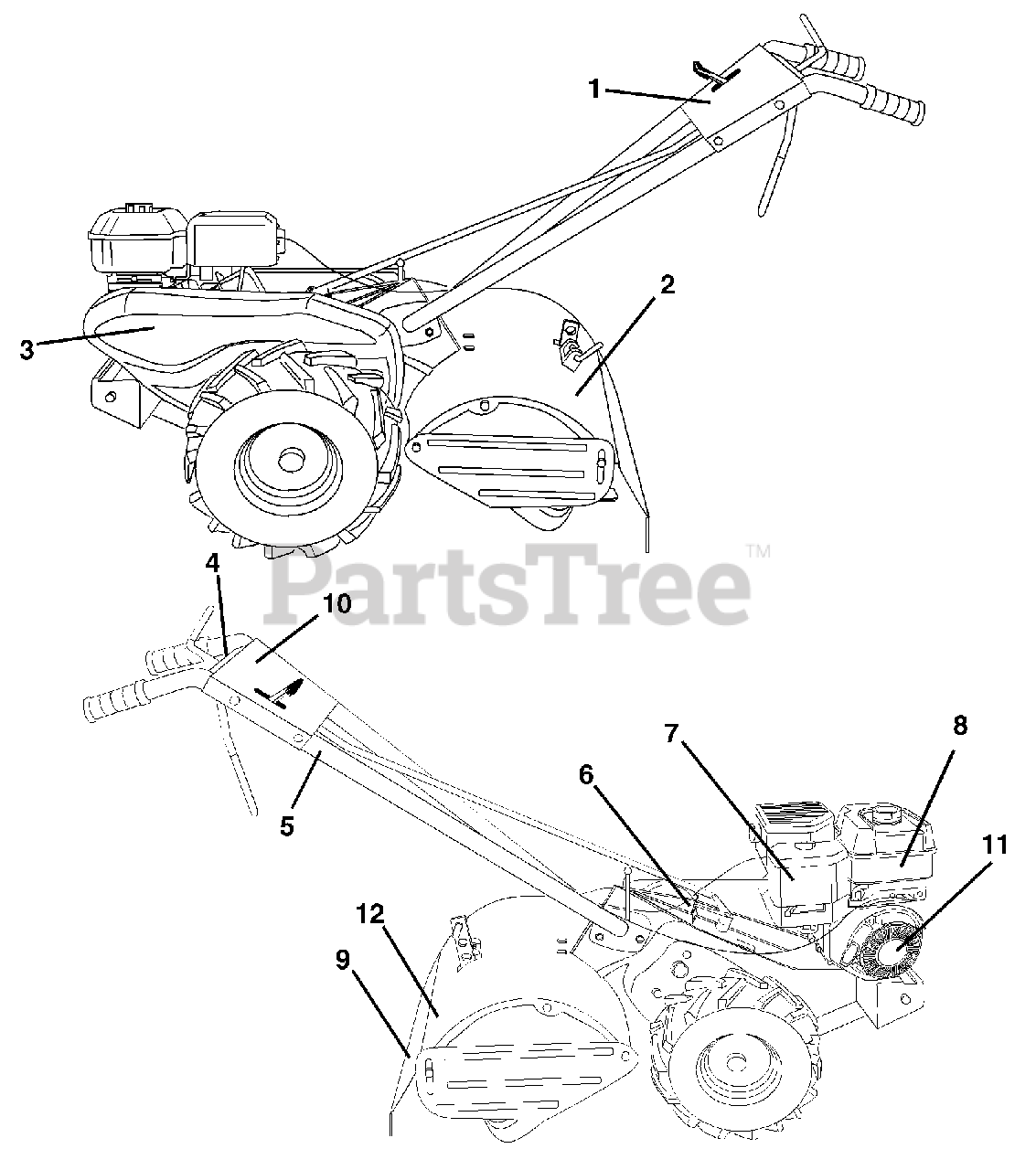 Poulan HD R500 M Poulan RearTine Tiller (2004) Decals Parts Lookup