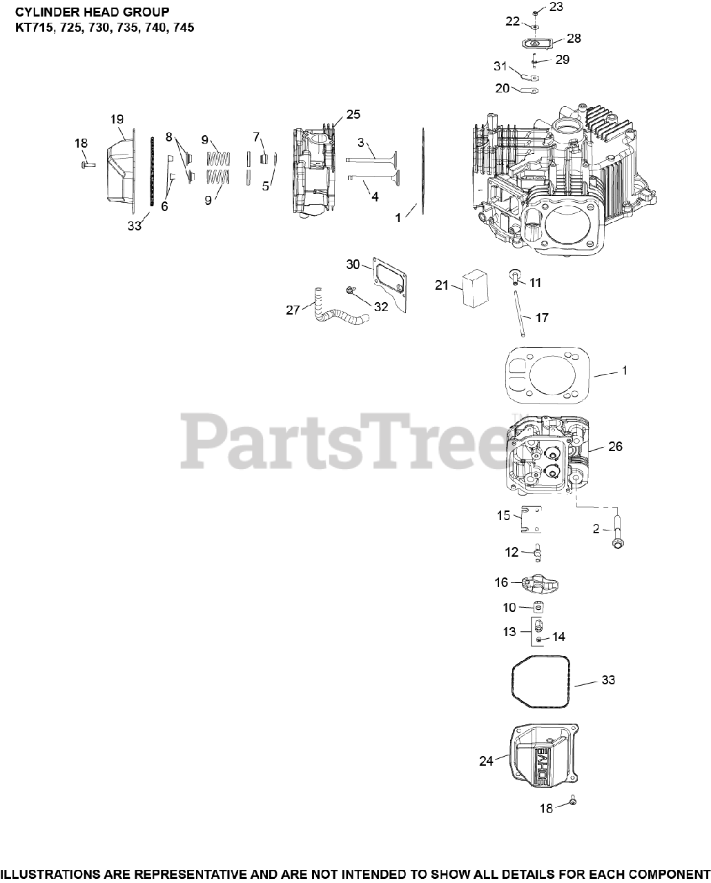 Kohler KT7253026 Kohler 7000 Series Engine, Made for Generator, 22hp, 16.4kW Head/Valve