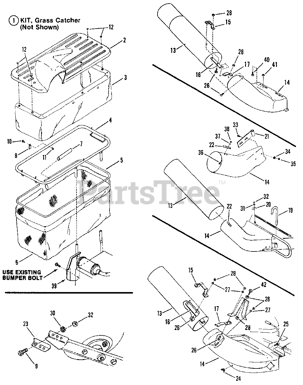 Snapper 28106S 81488 Snapper 28 Rear Engine Riding Mower 10hp Grass Catcher Accessory Parts Lookup with Diagrams PartsTree