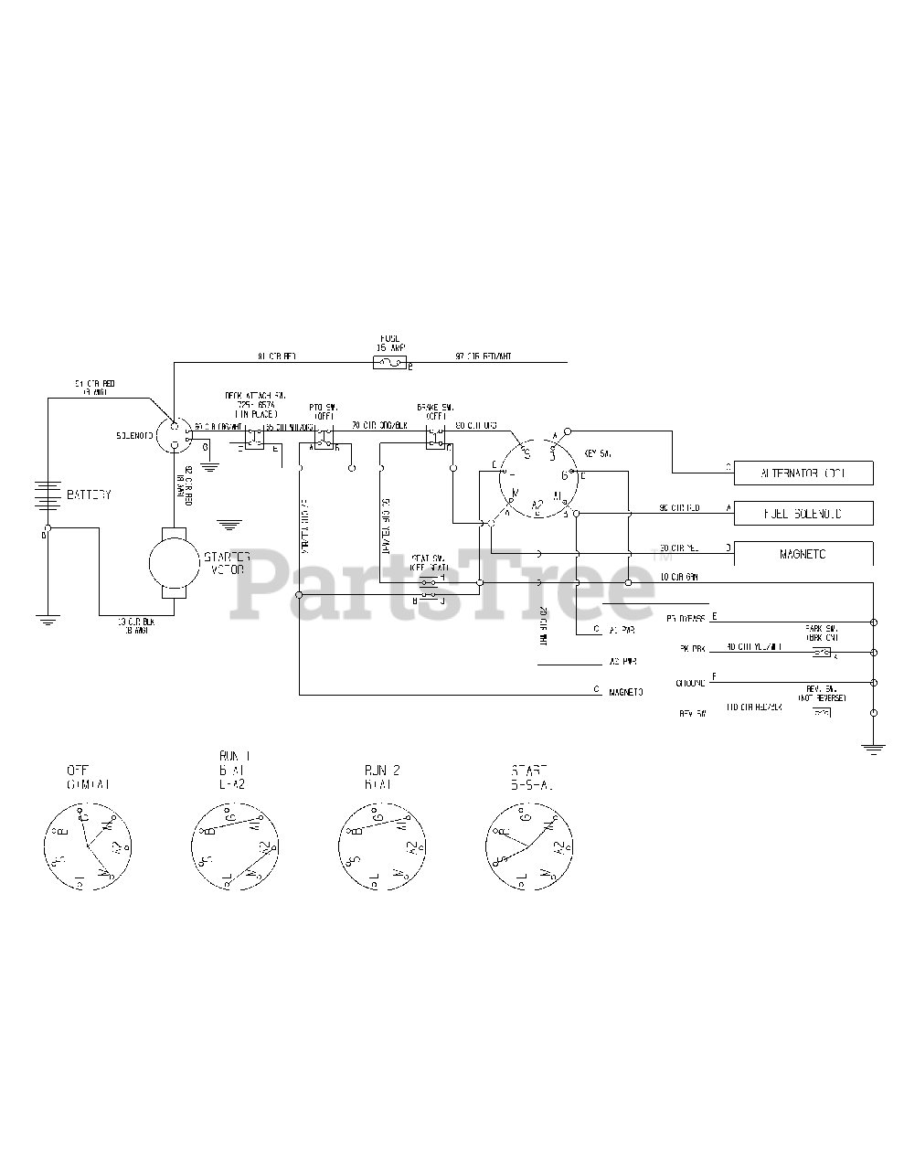 Wiring Diagram For Troy Bilt Riding Mower from www.partstree.com