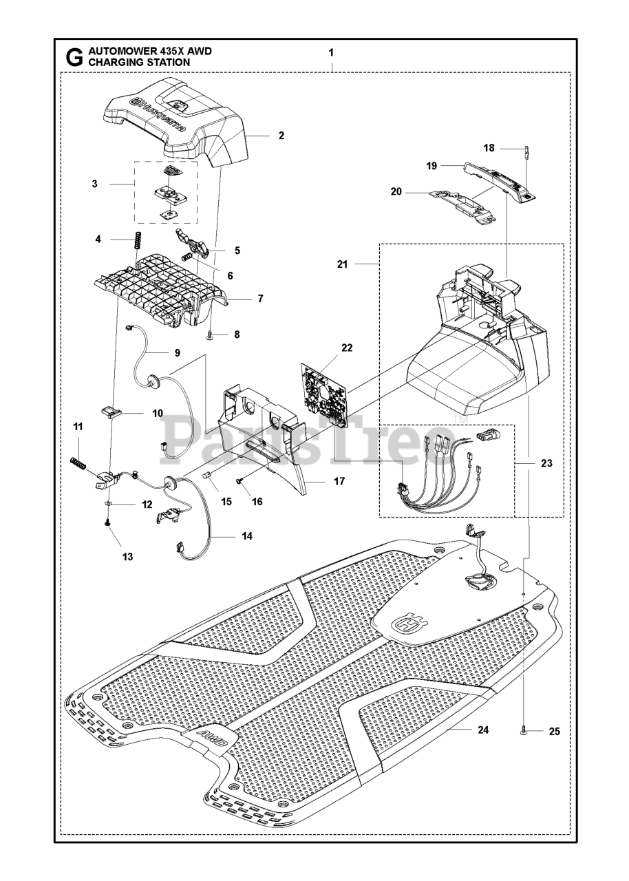 Husqvarna 435 X AWD Husqvarna Automower Robotic Lawn Mower CHARGING
