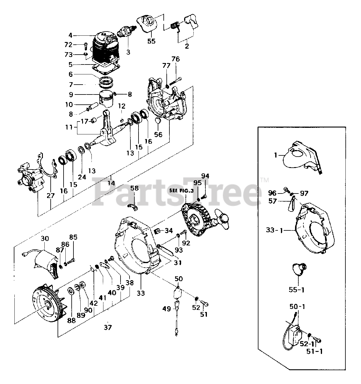 Tanaka TBC232 Tanaka Brush Cutter Engine Parts Lookup with Diagrams