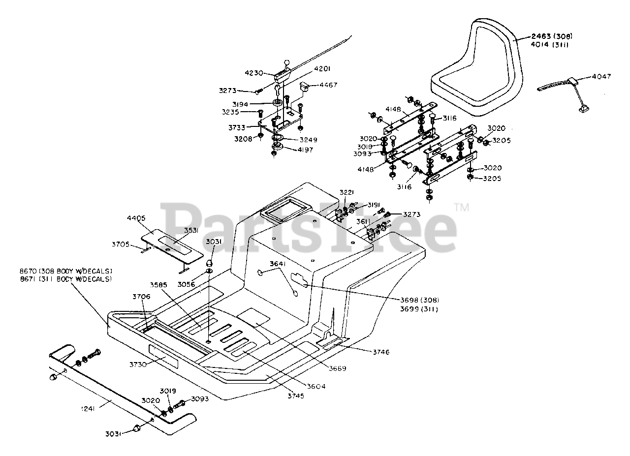 Dixon ZTR 311 Dixon Zero Turn Mower 1988 BODY ASSEMBLY Parts Lookup with Diagrams PartsTree