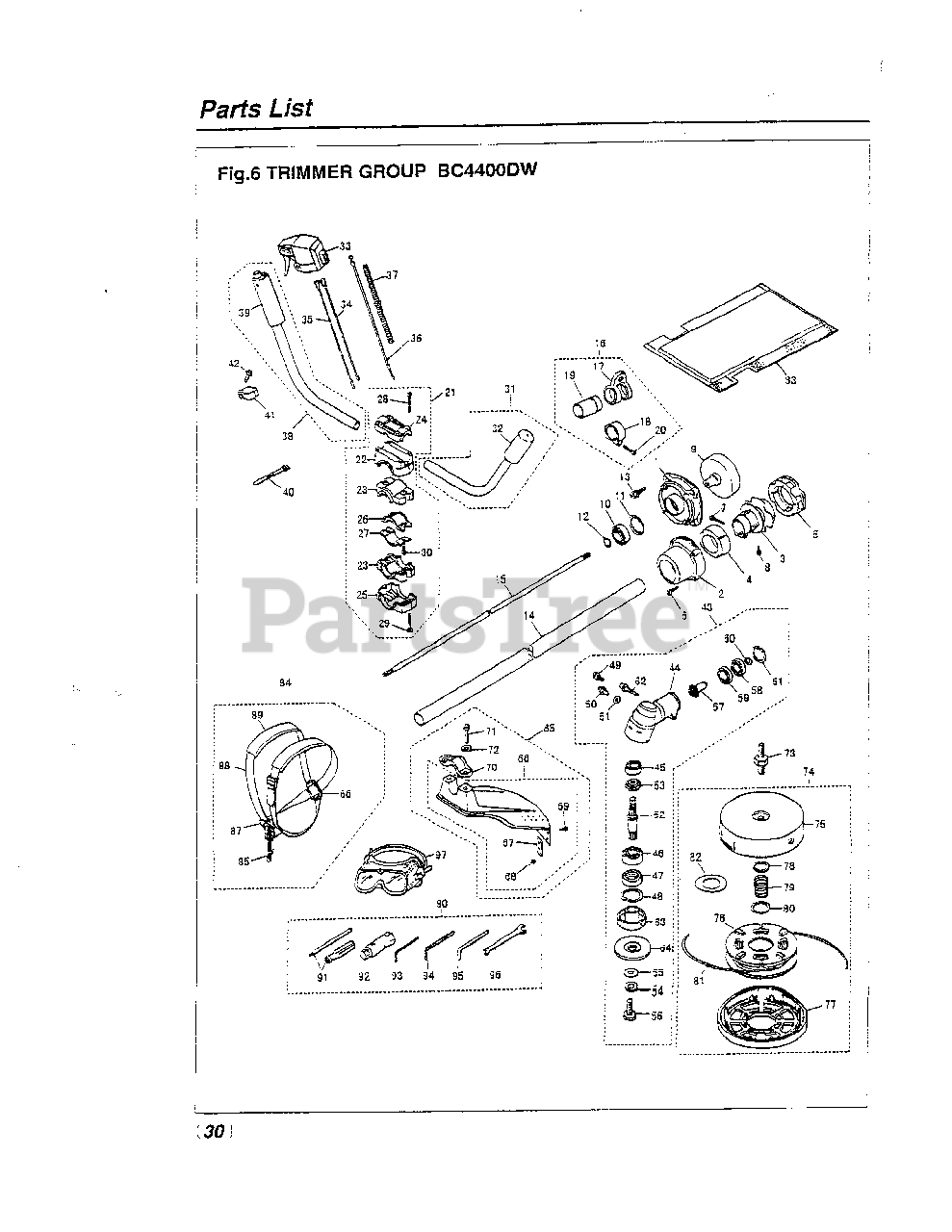 RedMax BC 4400 DW - RedMax Brushcutter (1999-07) 030 - TRIMMER GROUP