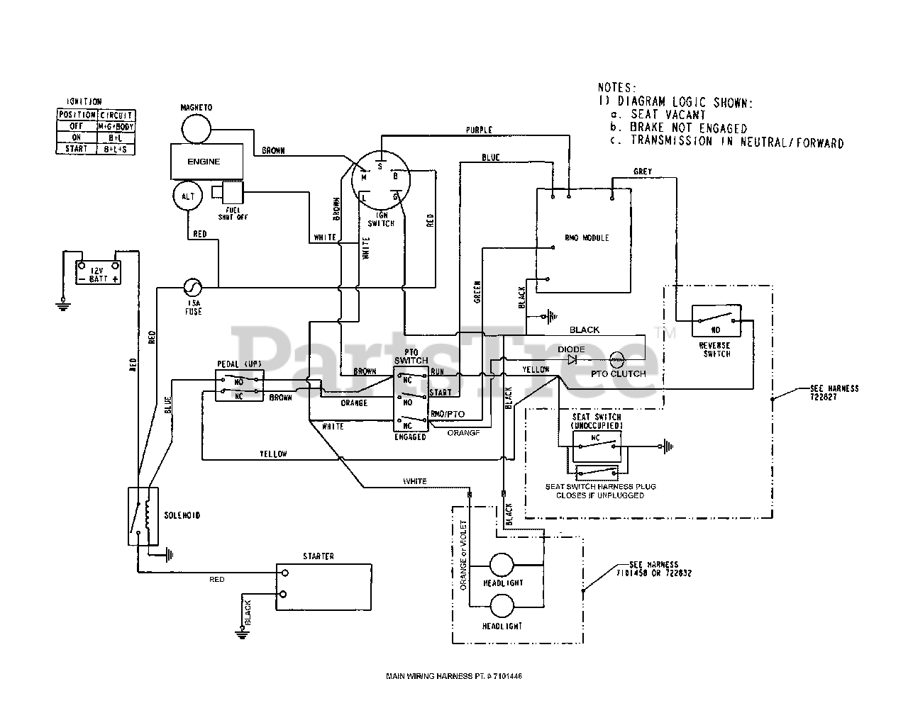 Snapper CLT 23460AWS 7800541 Snapper 46 Lawn Tractor 23hp Wiring Schematic Parts Lookup with Diagrams PartsTree