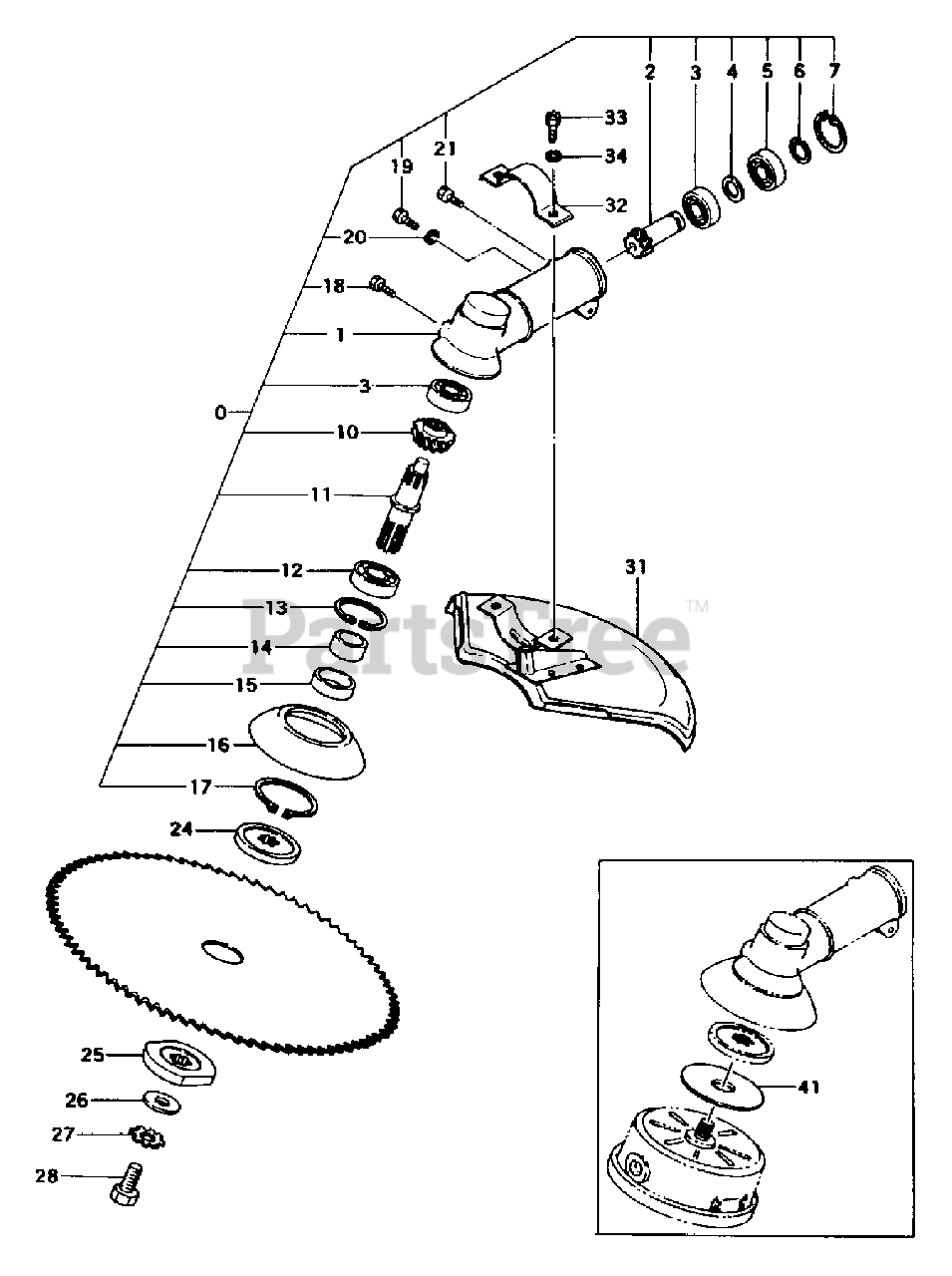 Tanaka TBC501 Tanaka Brush Cutter Gear Case Parts Lookup with