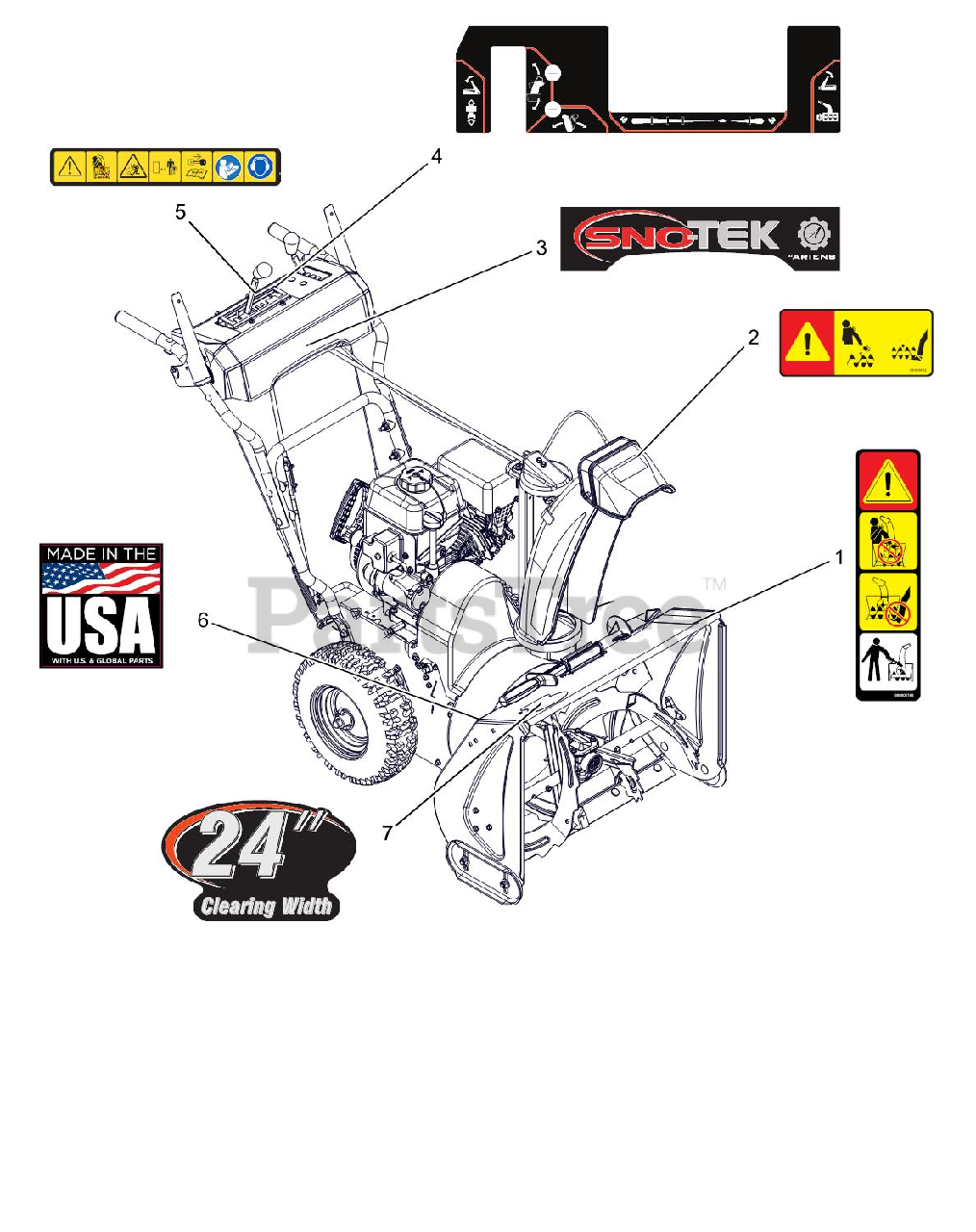 Ariens 920402 Ariens SnoTek 24" Snow Blower, LCT StormForce 208cc