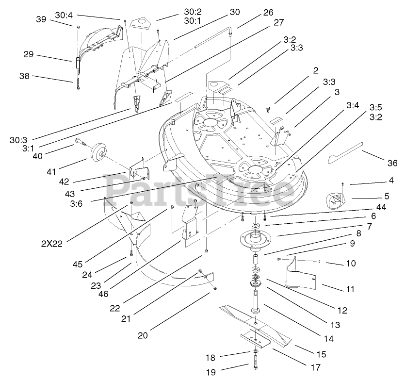 Toro 71227 (1638 HXL) Toro Lawn Tractor (SN 220010001 220999999