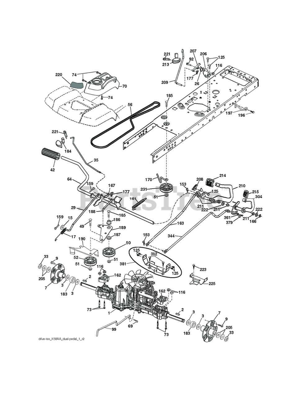 Husqvarna TS 254 XG 960430311 00 Husqvarna 54 Garden Tractor 2019 07 DRIVE Parts Lookup with Diagrams PartsTree