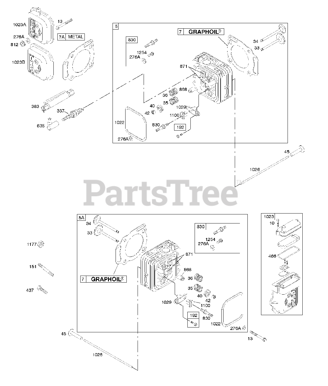 Briggs & Stratton 3587771124G1 Briggs & Stratton Vertical Engine Cylinder Head, Valves Parts