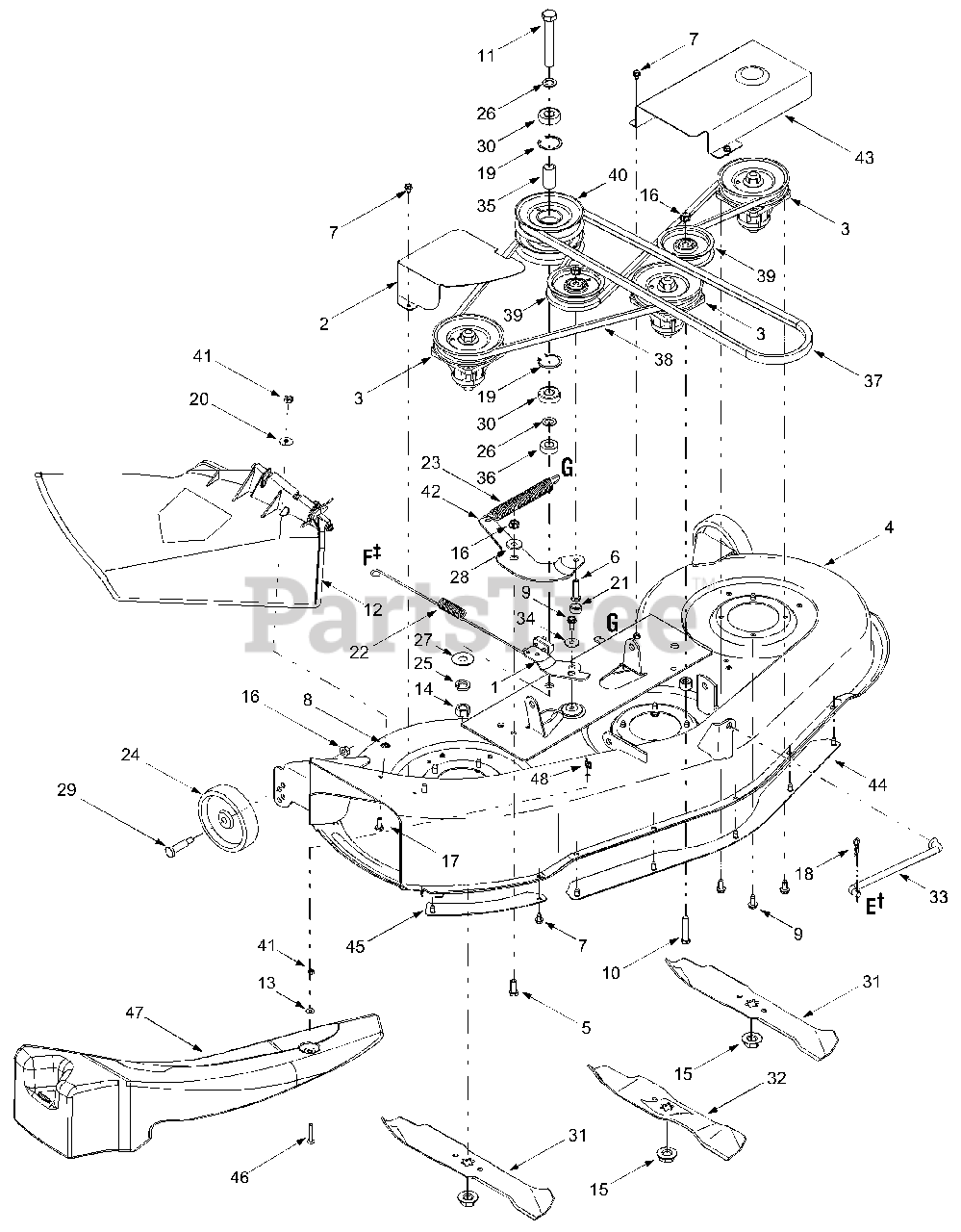 MTD 13AG688H722 MTD Gold Lawn Tractor 2004 Deck Assembly H Parts Lookup with Diagrams PartsTree