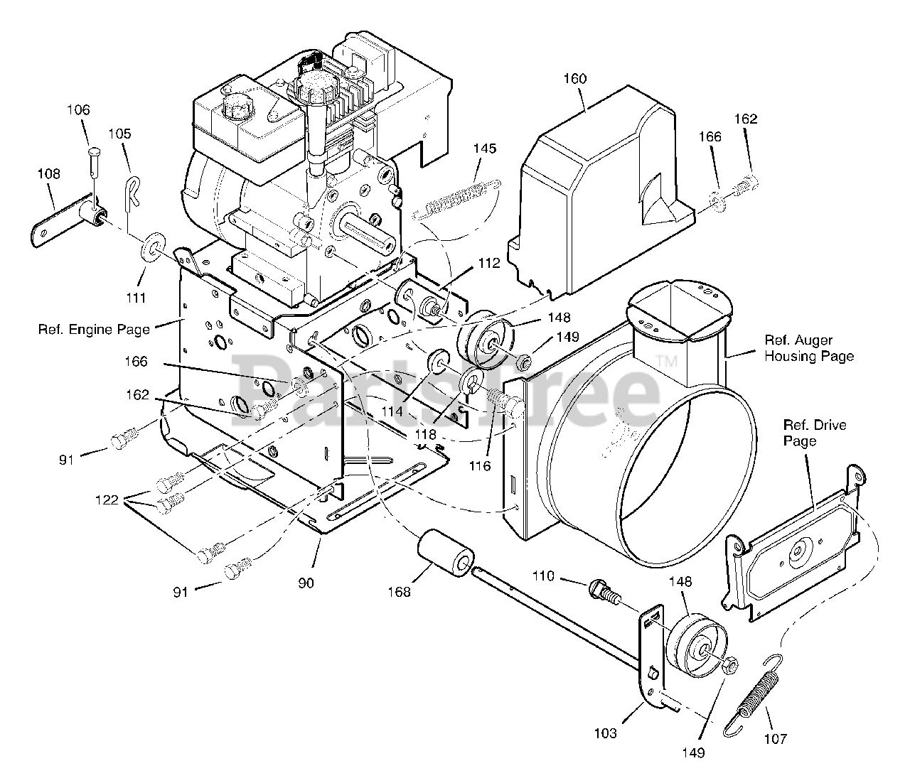 Murray 624504x4B Murray 24" Snow Thrower (2002) Frame Parts Lookup