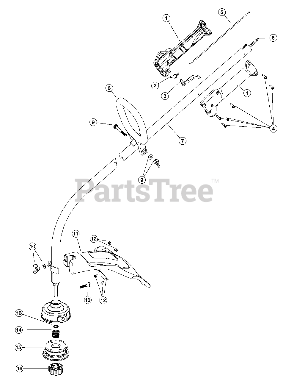 Bolens BL 100 (41AD100G965) - Bolens String Trimmer Boom & Trimmer