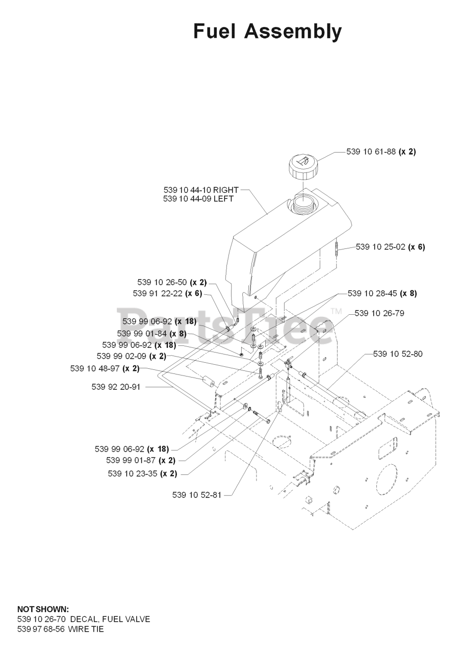 Husqvarna LZ 25 (968999310) Husqvarna ZeroTurn Mower FUEL TANK Parts