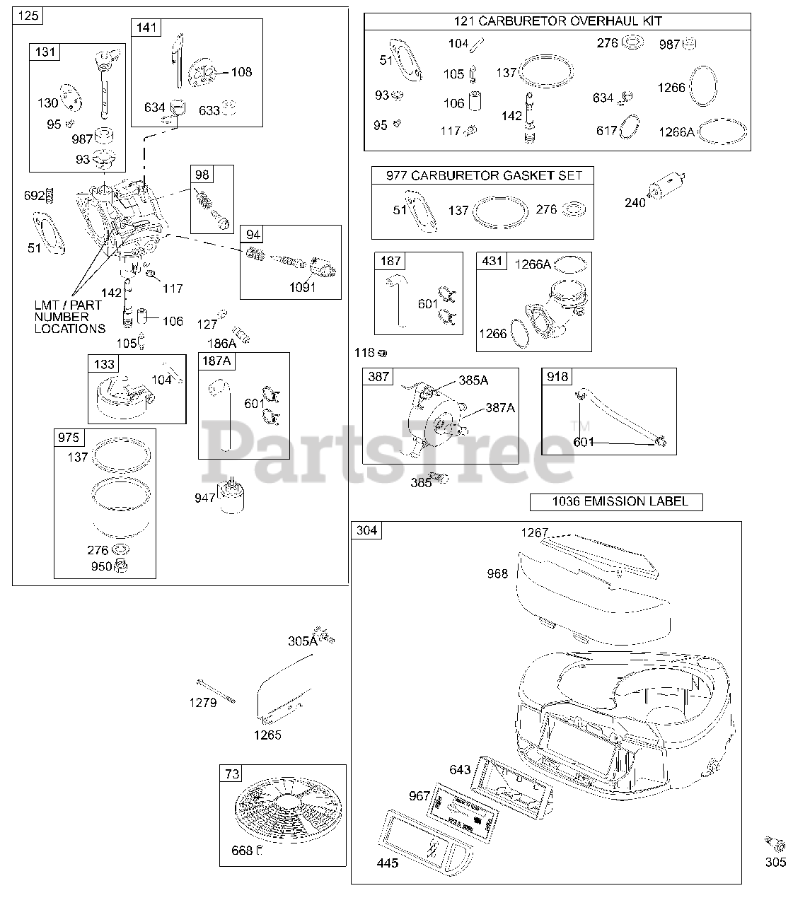 Cub Cadet LT 1018 13AB11CG712 Cub Cadet 42 Lawn Tractor Engine Part 3 18.5 HP Parts Lookup with Diagrams PartsTree