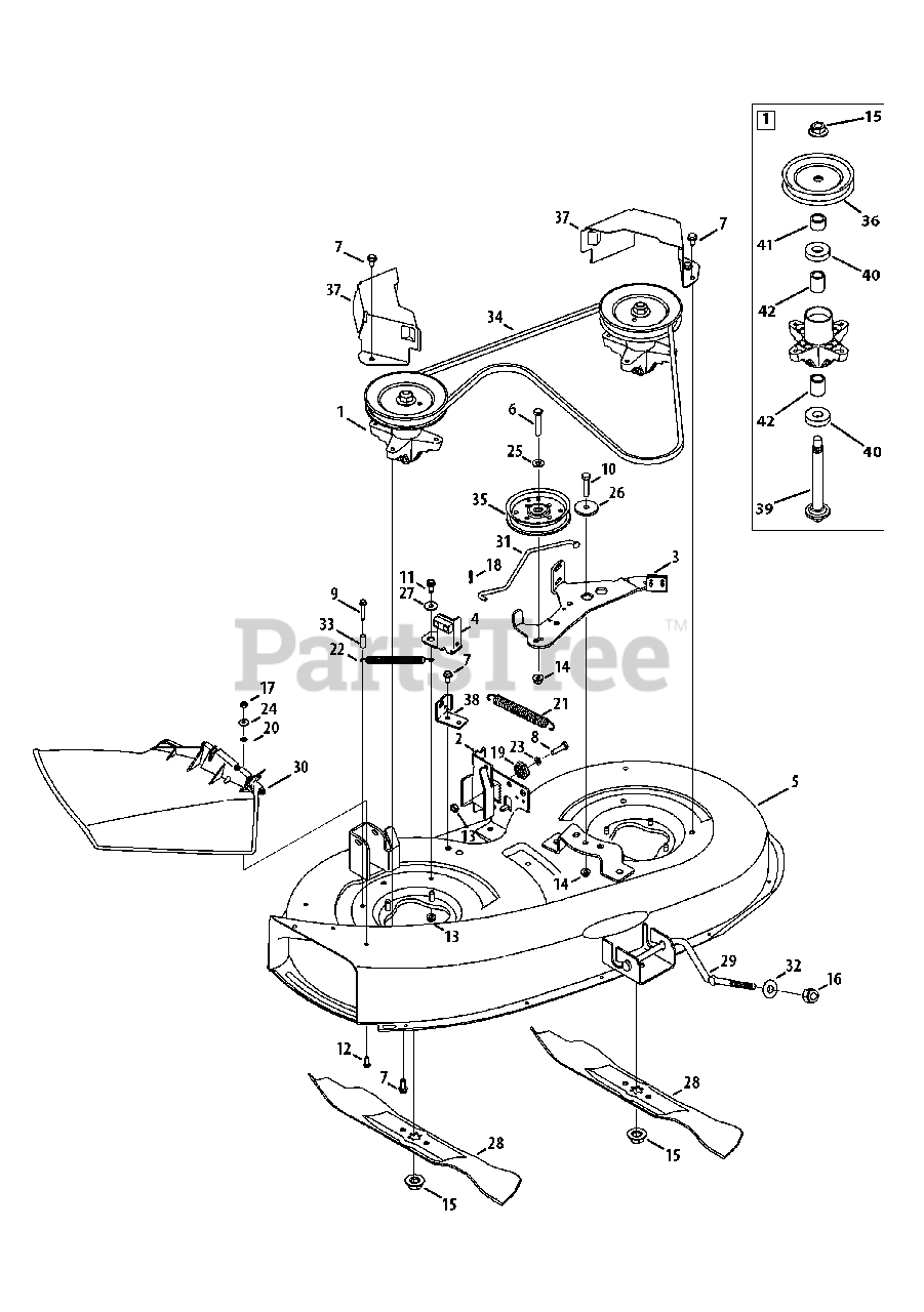Huskee mower on sale deck
