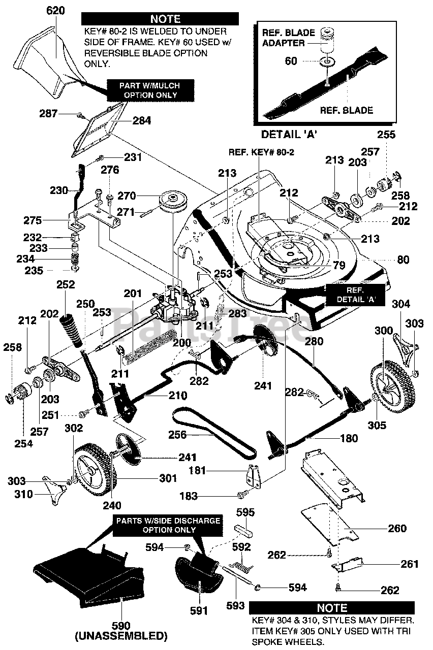 Yard King 218910x43F Yard King 21" WalkBehind Mower (2004) Housing & Drive System Parts