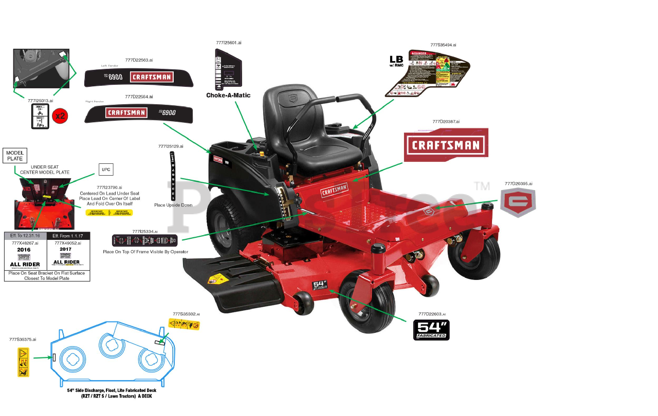 Craftsman z6900 parts deals