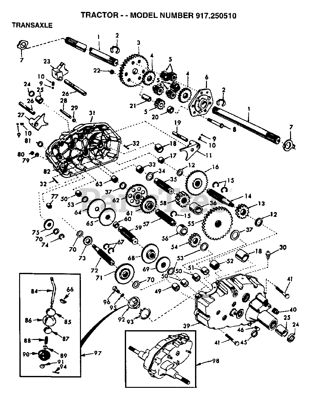 Craftsman 917.250510 Craftsman Lawn Tractor TRANSAXLE Parts Lookup