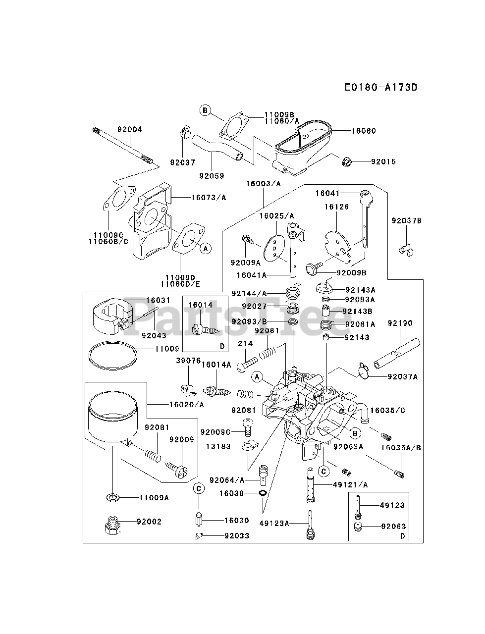 Kawasaki Fc290v Es13 Kawasaki Engine Carburetor Parts Lookup With Diagrams Partstree