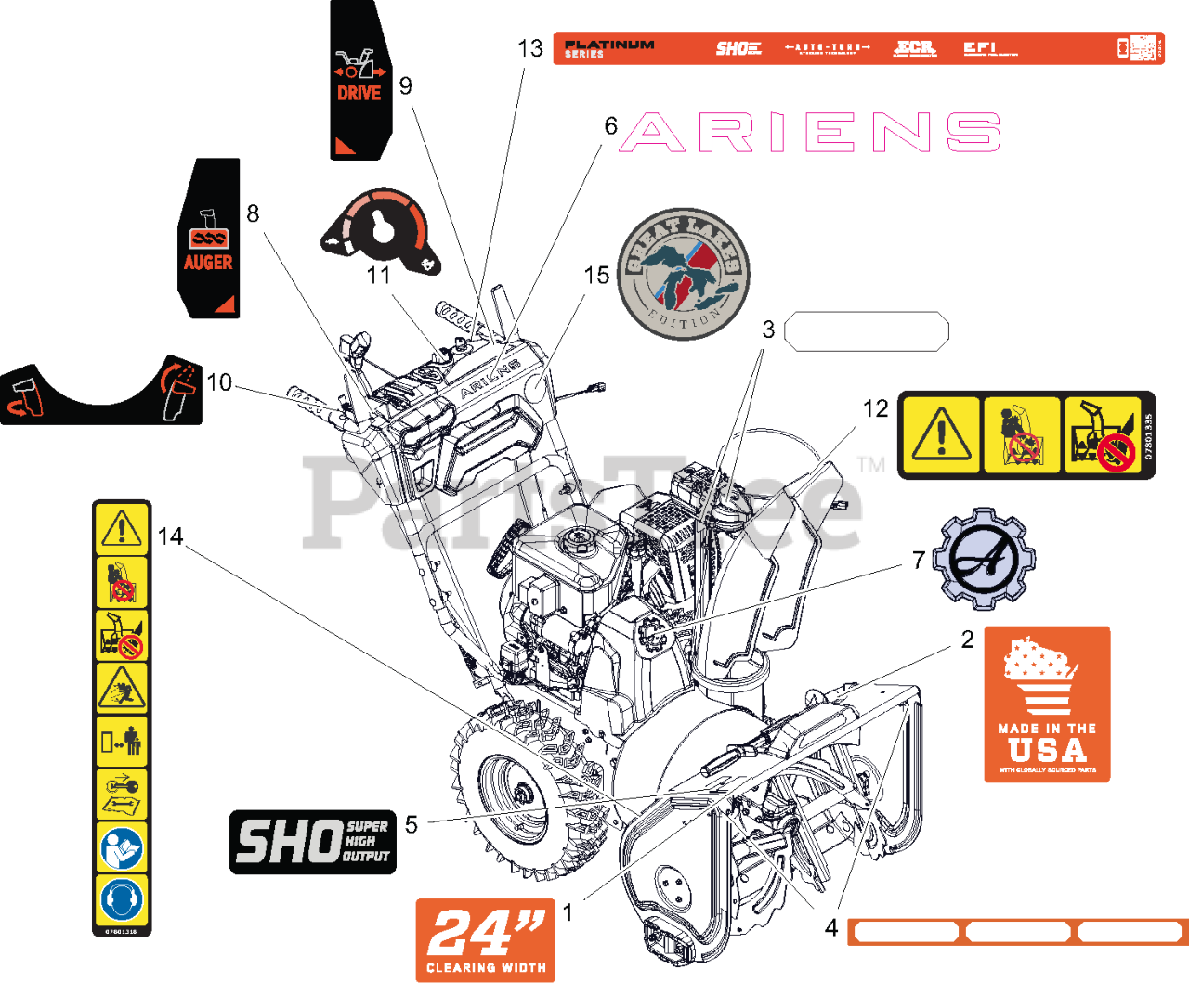 Ariens 921066 Ariens Platinum 24" SHO EFI Snow Blower, Ariens AX