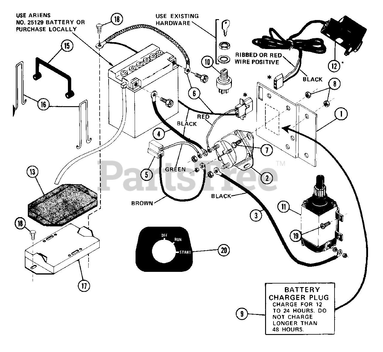 Ariens 725006 Ariens Electric Start Kit, 12 Volt Battery Starter Kit
