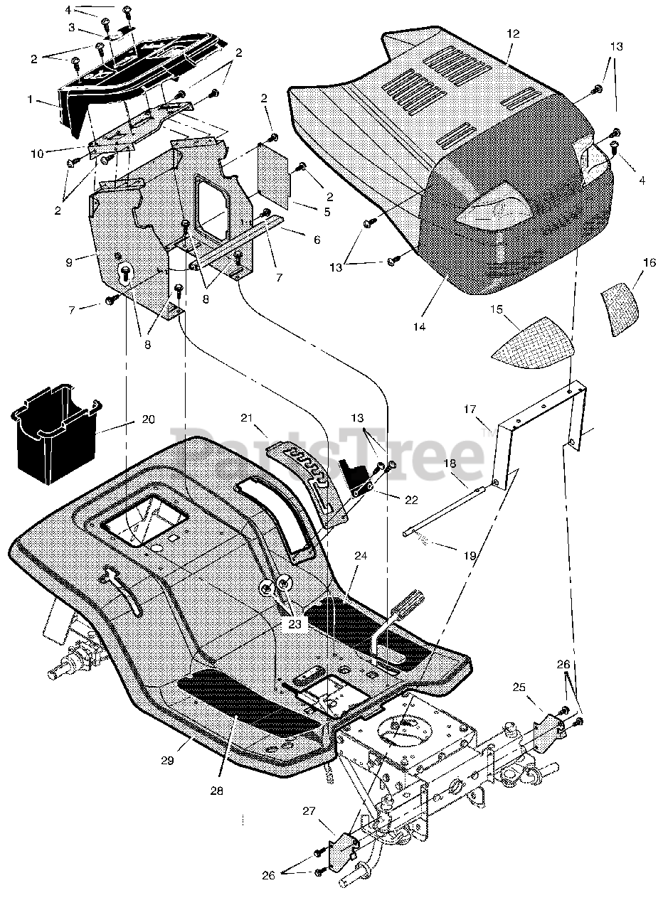 Murray 461007x92A Murray 46" Garden Tractor (2001) Hood And Dash