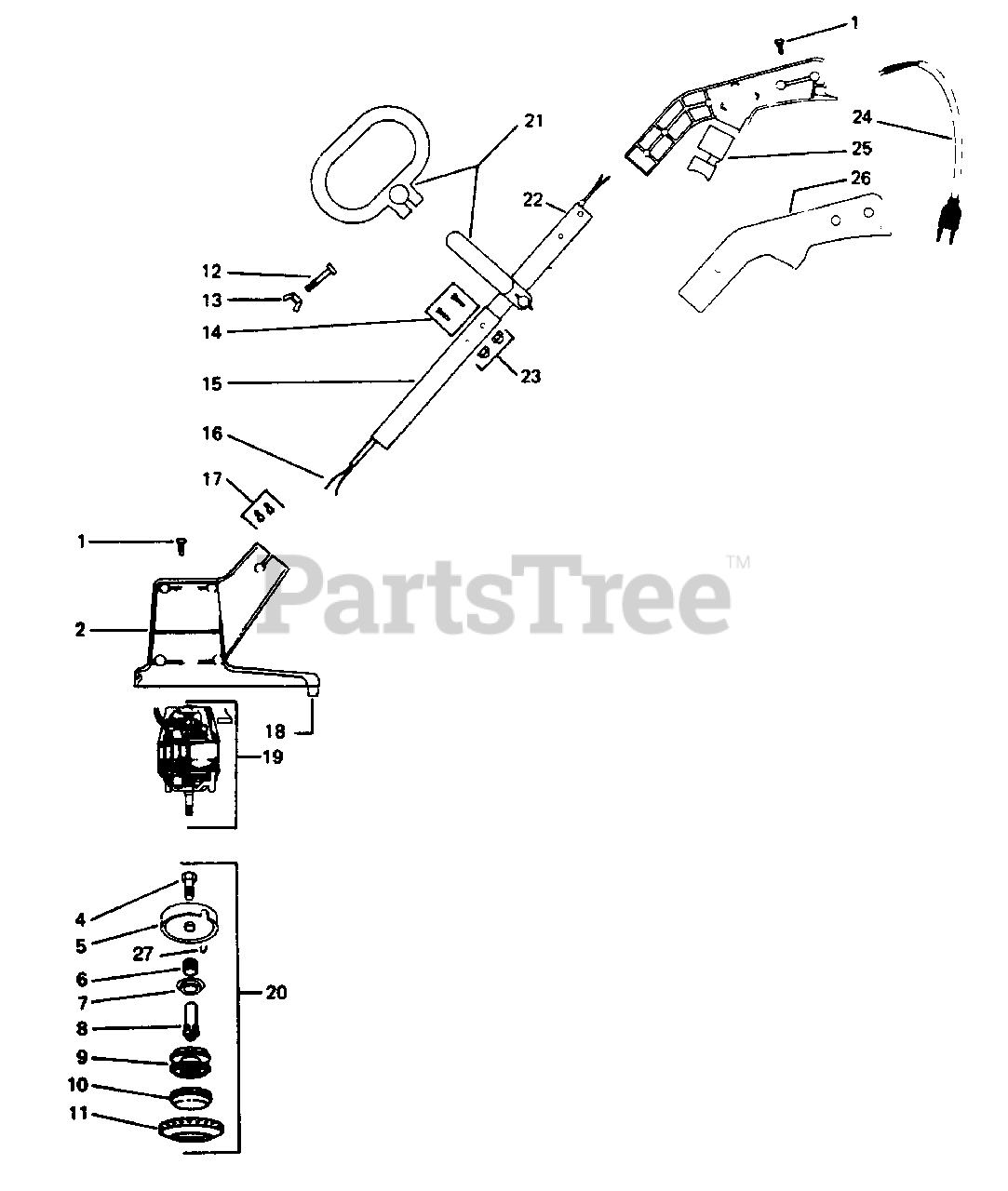 Weed Eater 807 8 Weed Eater String Trimmer Electric Trimmer Assembly