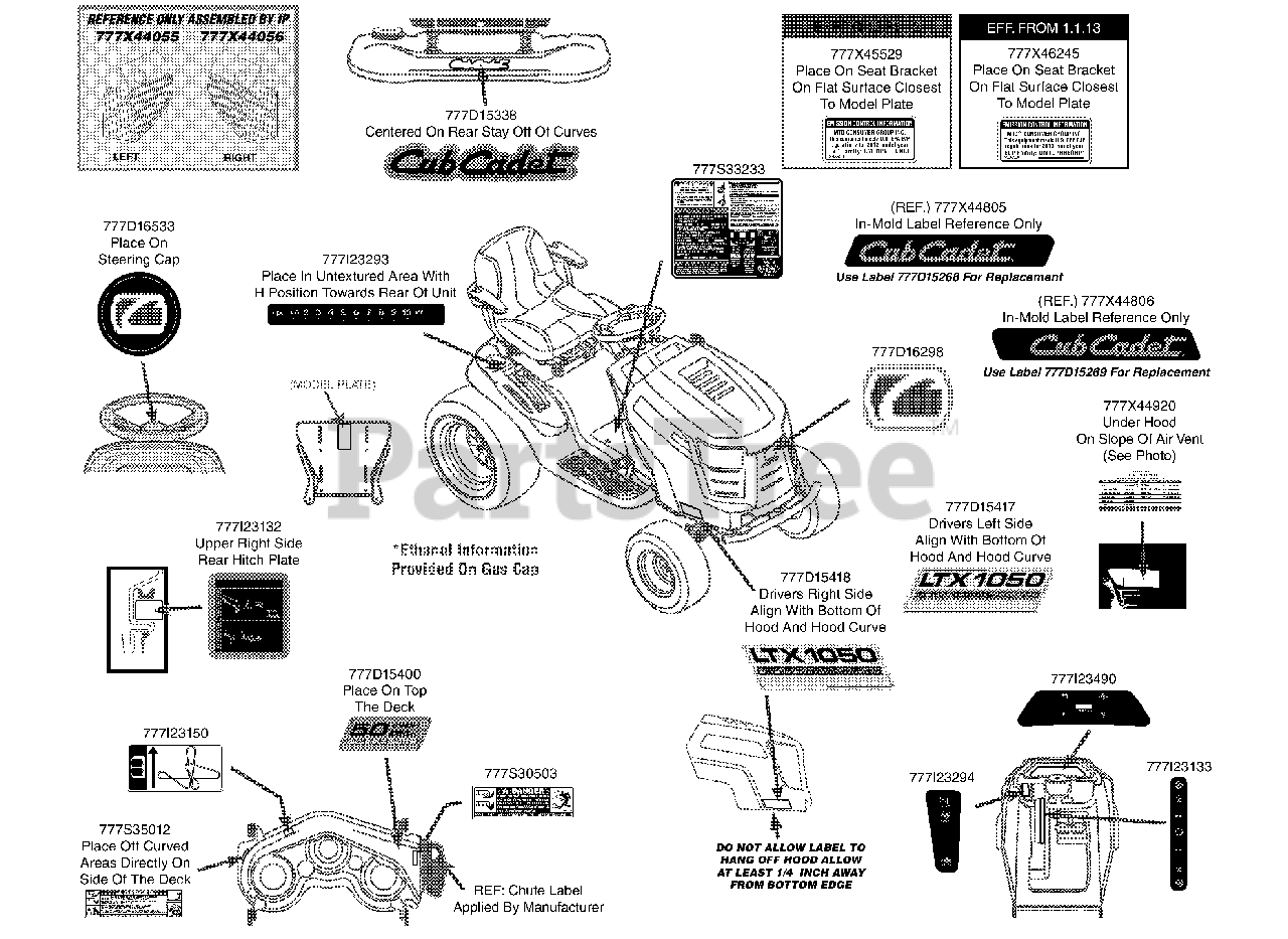 Cub Cadet LTX 1050 KH (13WQ91AP056) Cub Cadet 50" Lawn Tractor (2013