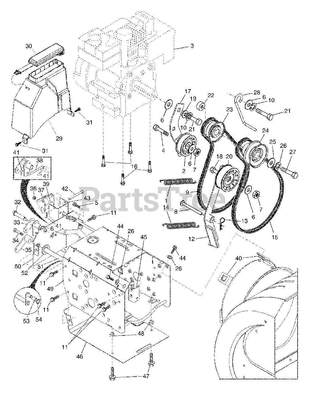 Poulan Pro PP 10527 ESA Poulan Pro Snow Thrower (2003) Chassis