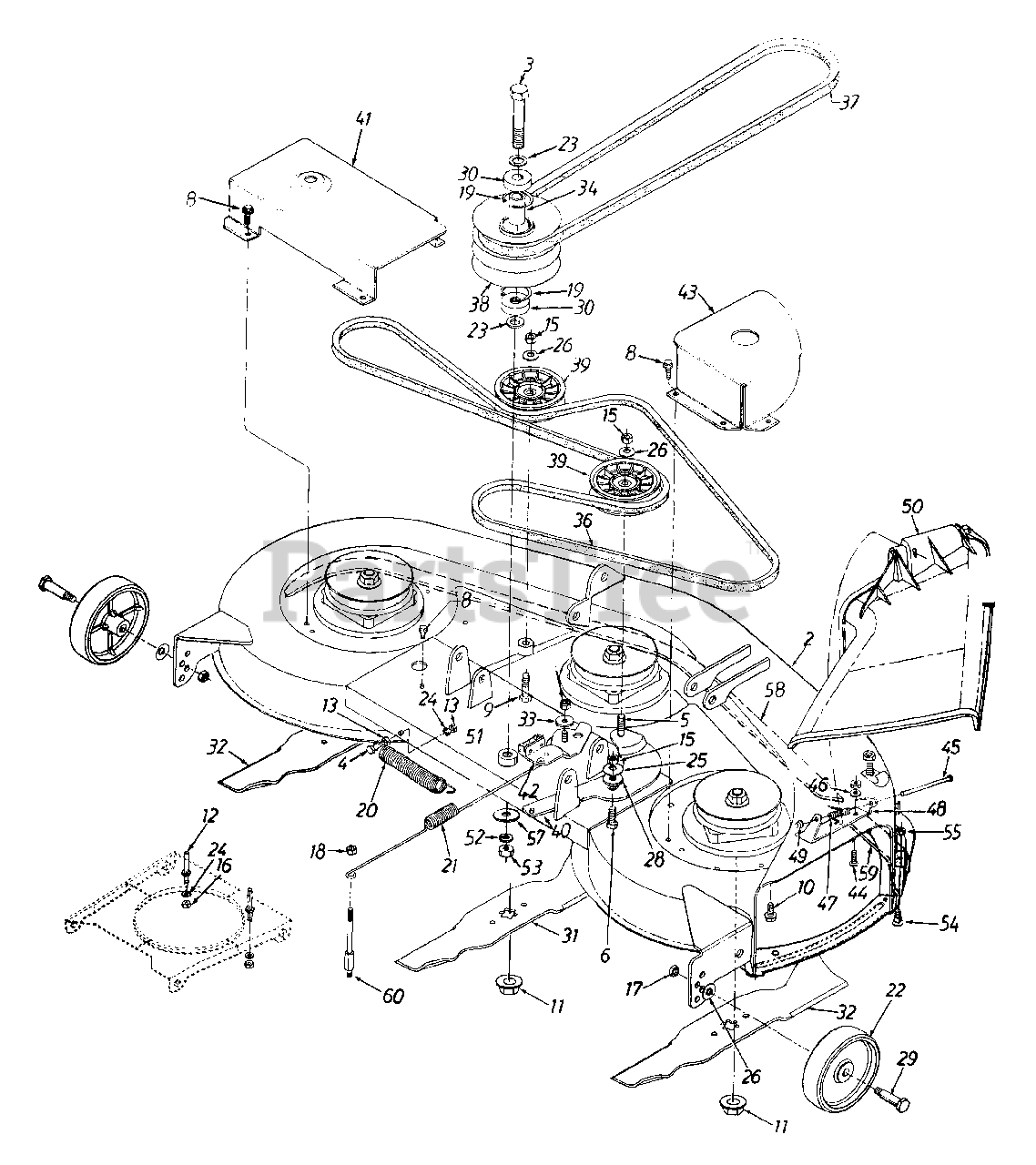 Huskee 13AS673H131 Huskee Lawn Tractor (1999) (Tractor Supply) Deck