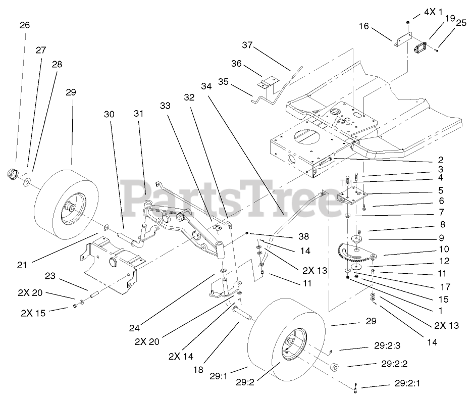 Toro 71227 (1638 HXL) Toro Lawn Tractor (SN 230000001 230999999