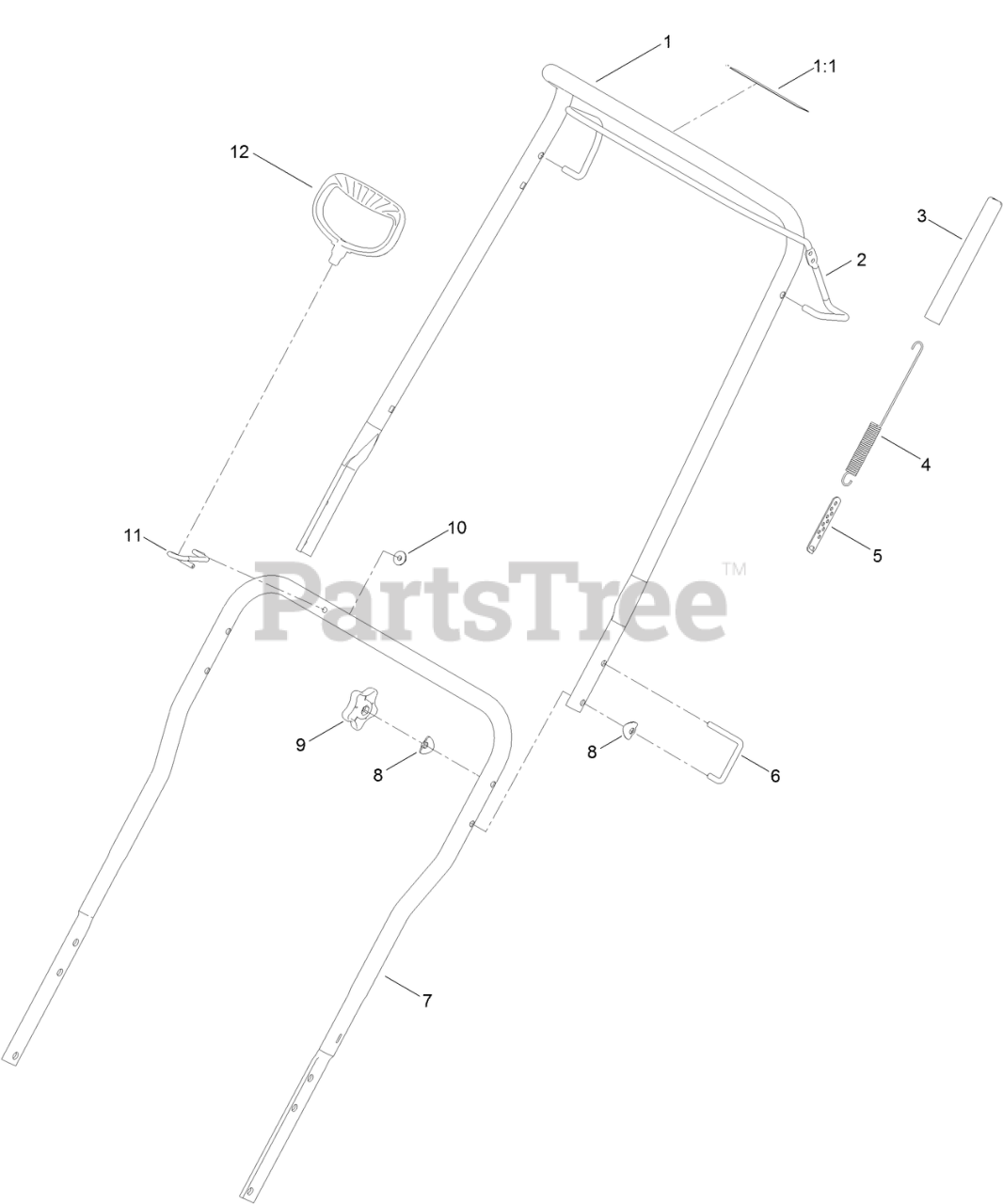 Toro 38744 (721 QZE) Toro 21" Power Clear Snow Thrower (SN 404310000 999999999) Handle