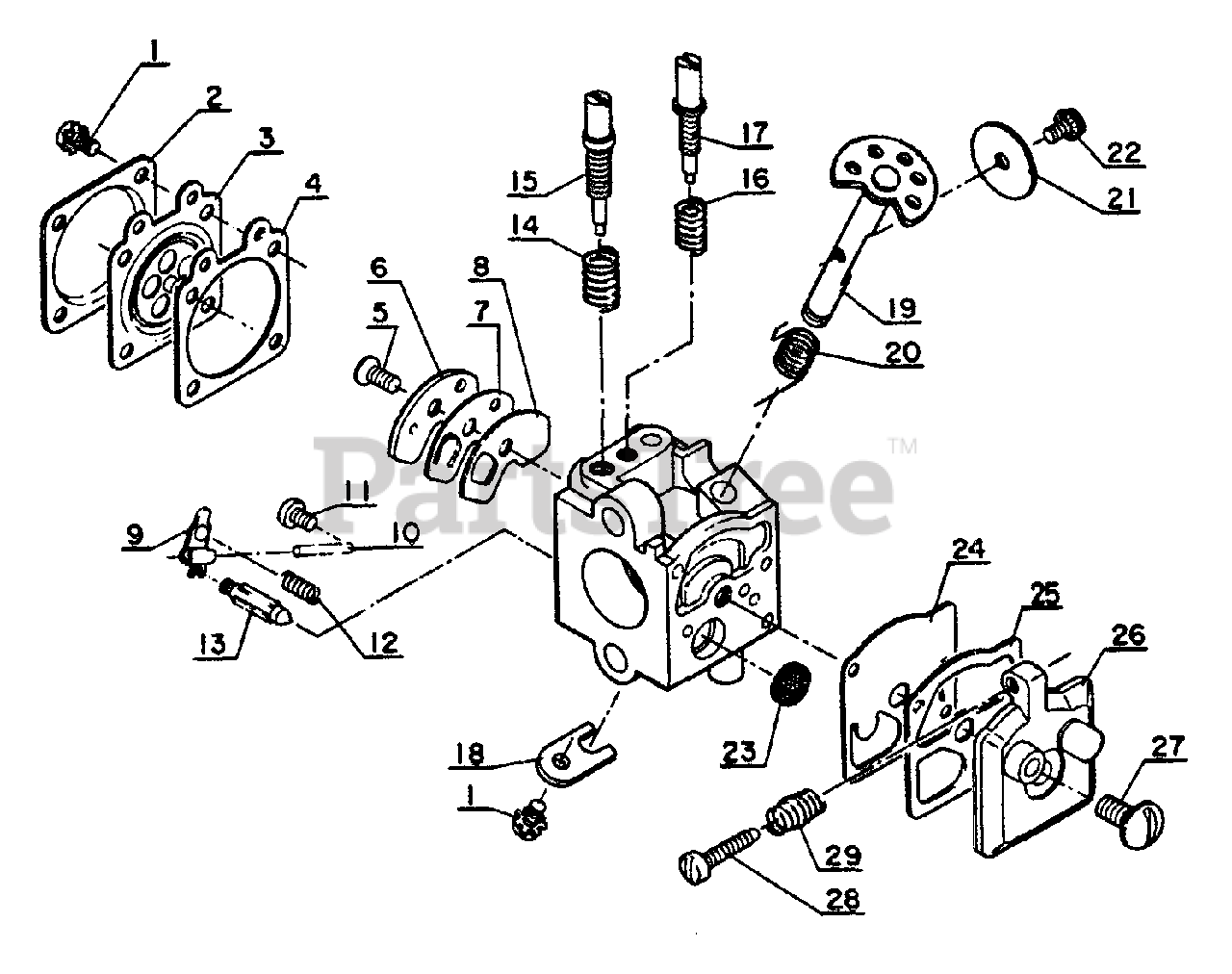 Echo SRM302 ADX Echo String Trimmer Carburetor Parts Lookup with