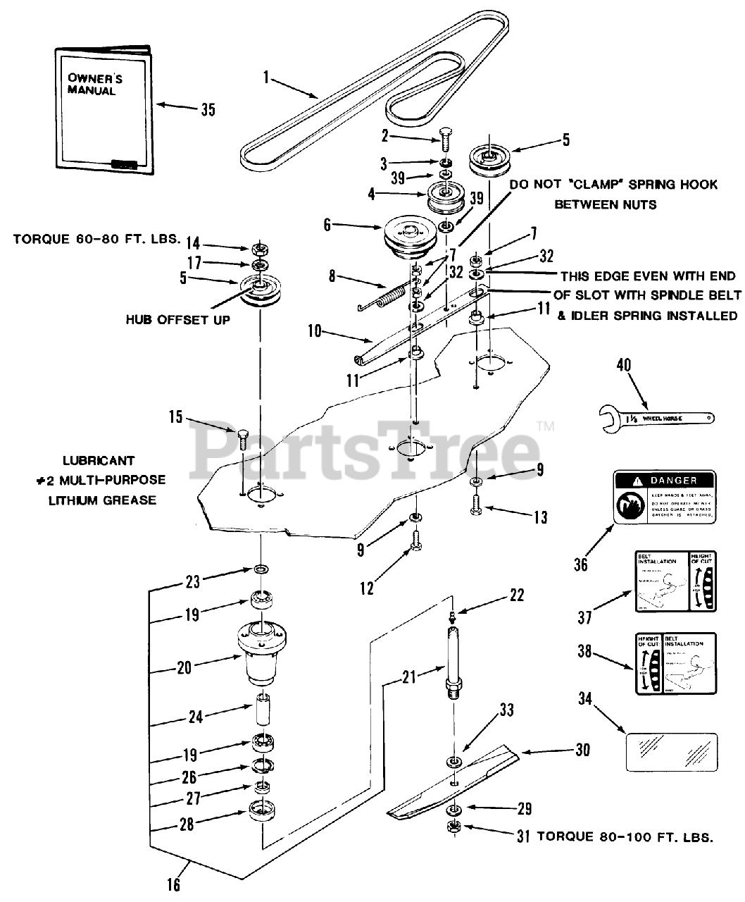 Toro 1542SC01 Toro 42" SideDischarge Mower Deck (1989) REAR & SIDE