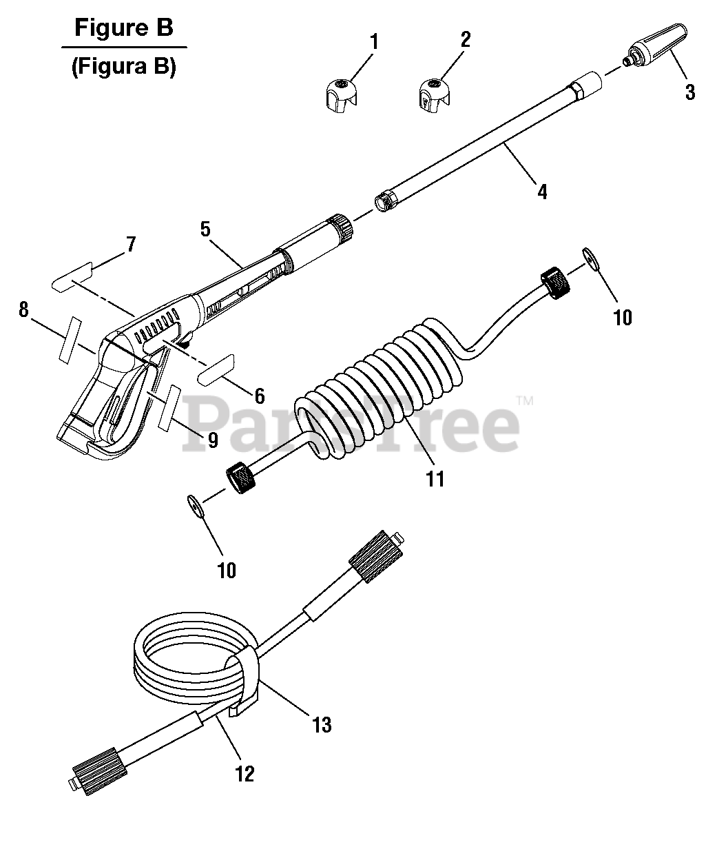 Husky HU 80215 Husky Pressure Washer Figure B Parts Lookup with