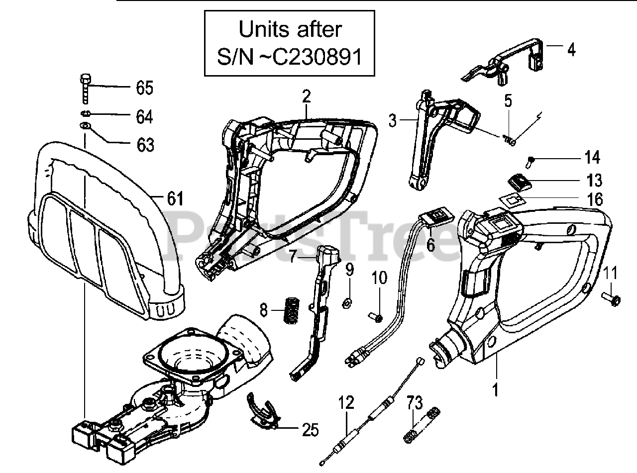 Tanaka HTD2522PF Tanaka 22" Hedge Trimmer Handles, Throttle Units